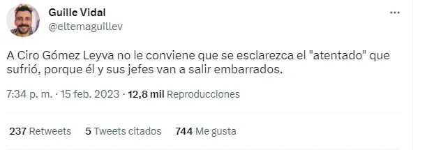 Opinión atentado Ciro Gómez Leyva