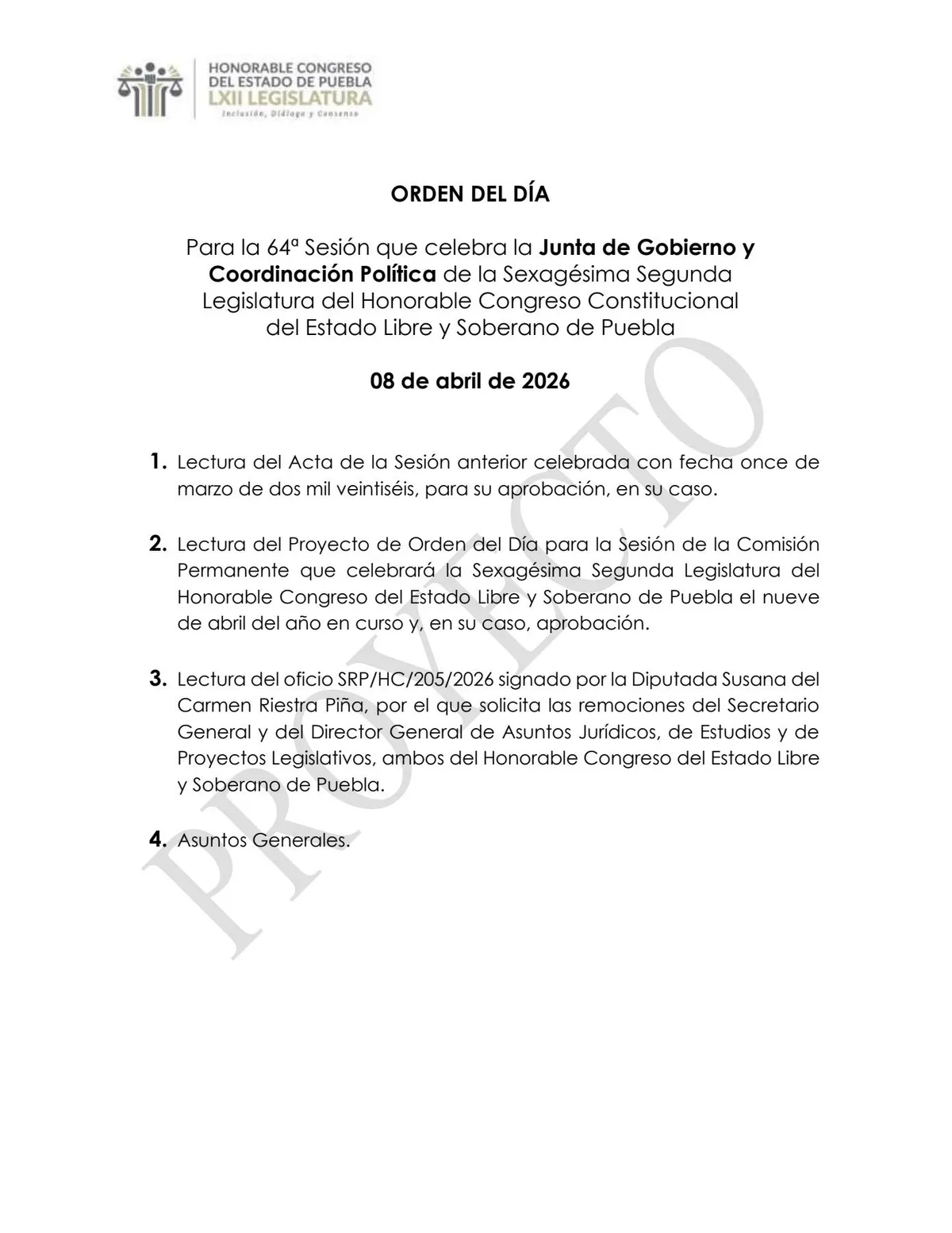 Susana Riestra va por la salida de Leopoldo de Lara del Congreso de Puebla