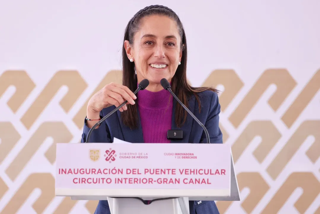 Claudia Sheinbaum inaugura l Puente Vehicular Circuito Interior-Gran Canal