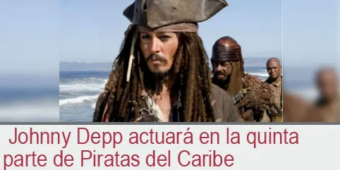 Johnny Depp actuará en la quinta parte de Piratas del Caribe