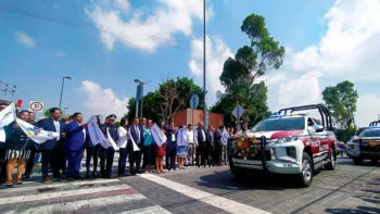 Entrega Edmundo Tlatehui 9 patrullas para juntas auxiliares, inspectorías y Delegación Atlixcáyotl