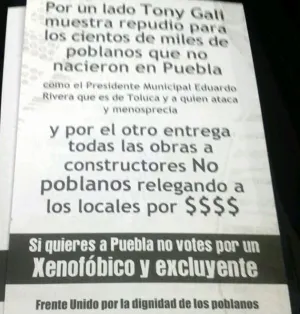 Gali excluyó a poblanos de obras; recuerdan en volantes