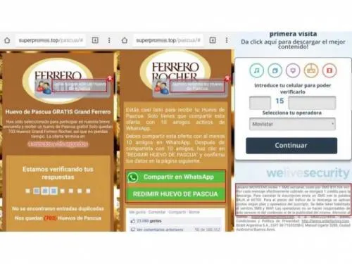 Oferta de chocolates por WhatsApp… ¡es una estafa!