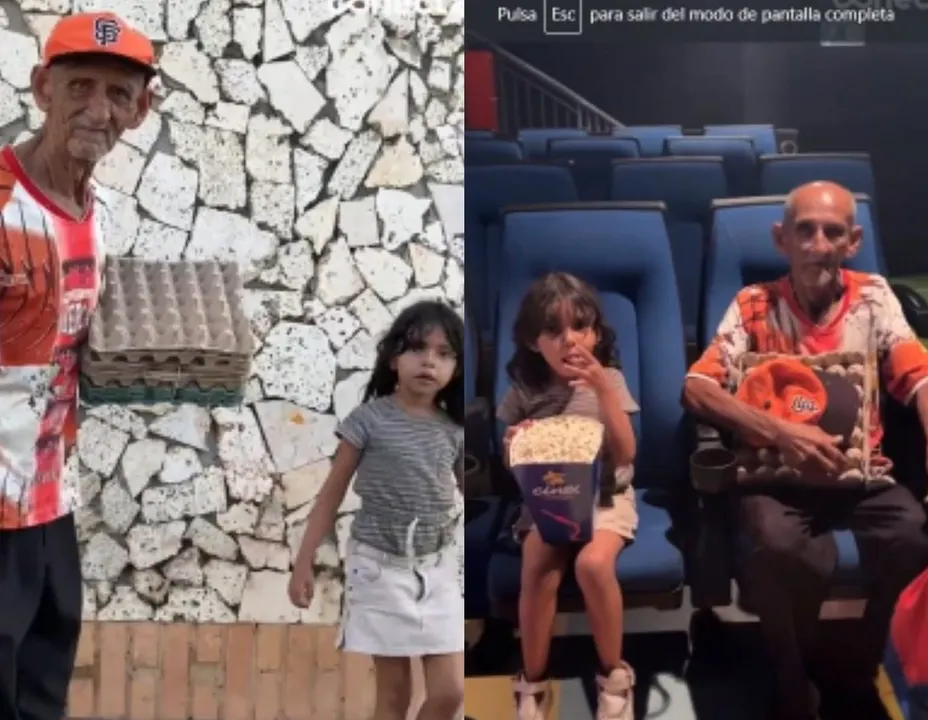 Abuelito y nieta de escasos recursos
