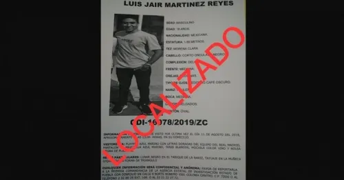 Localizan ileso a Luis Jair Martínez Reyes, de 18 años