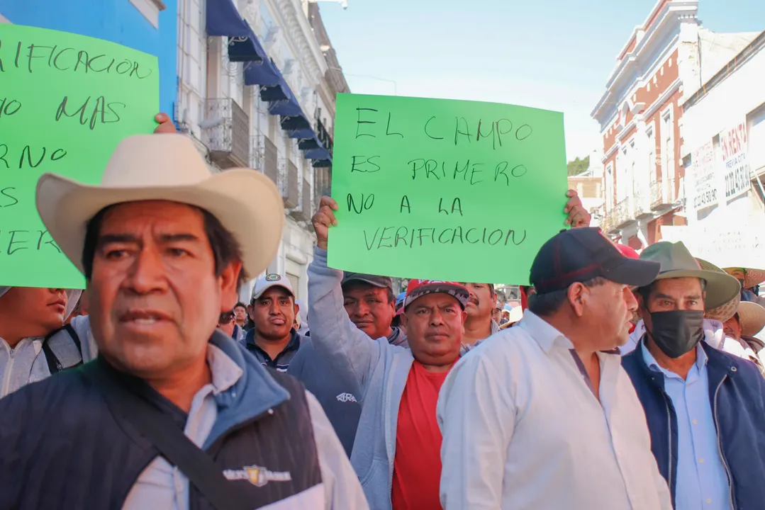 Protestas Frente de Pueblos Productores de Legumbres y Hortalizas de Cholula