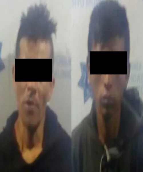 Aseguran a dos hombres por robo a negocio en la colonia Volcanes