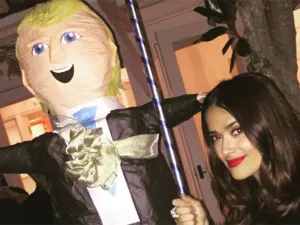 Salma Hayek dará ‘paliza’ a Donald Trump en Navidad