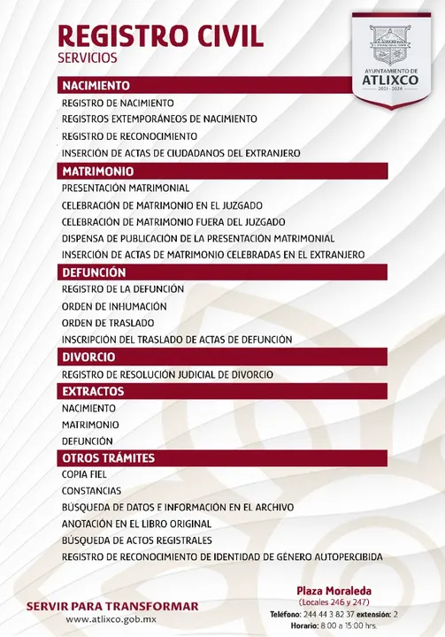 Registro Civil Atlixco