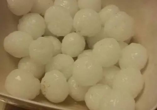 De este tamaño fue el granizo que cayó en Tlaxcala