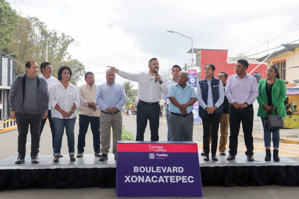Ayuntamiento de Puebla entrega la rehabilitación del Bulevar Xonacatepec con una inversión de 48 mdp