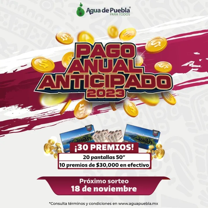 Agua de Puebla Pago anticipado