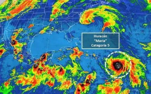 Huracán María recupera categoría 5 y se enfila a Puerto Rico