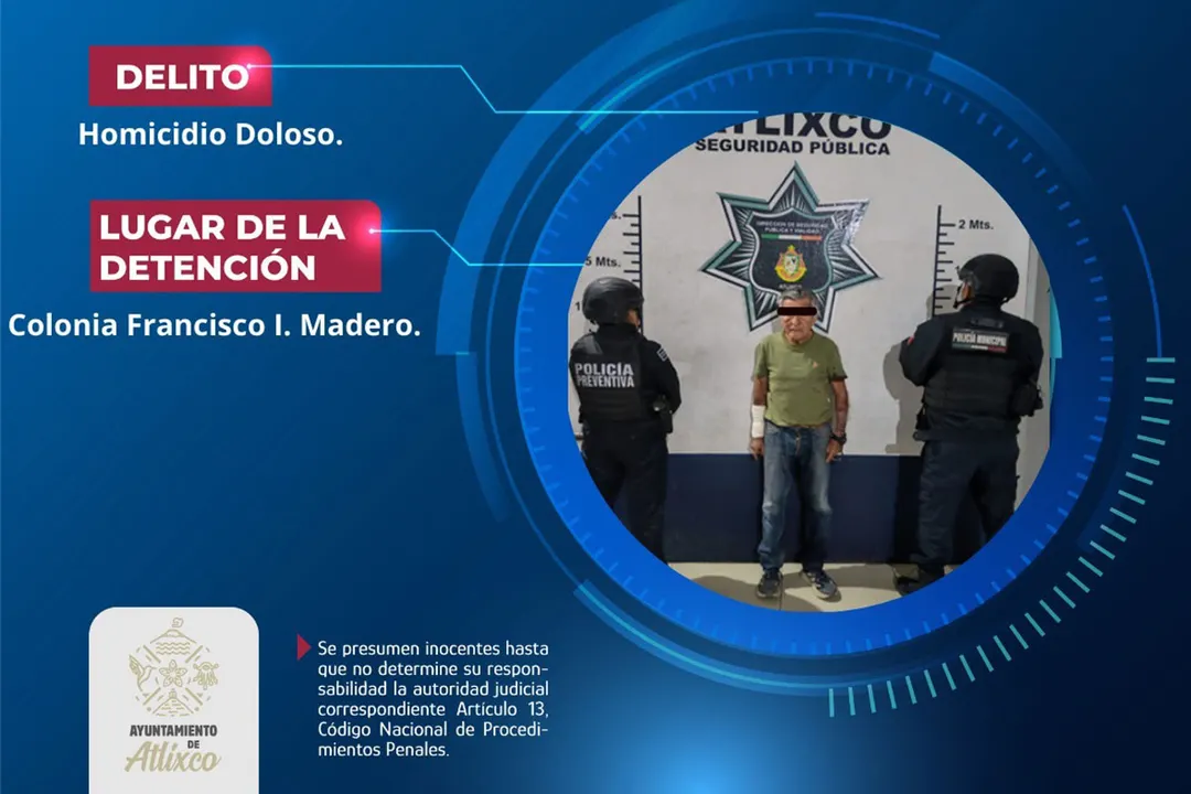 Ssc Atlixco Detenido Homicidio Col Francisco I Madero
