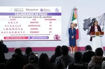 ¡Ya viene tu apoyo! del 18 al 21 de noviembre inicia el pago a nuevas beneficiarias de la Pensión Mujeres Bienestar