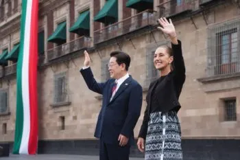 Recibe Sheinbaum en Palacio Nacional a su homólogo de Corea del Sur, Lee Jae-myung