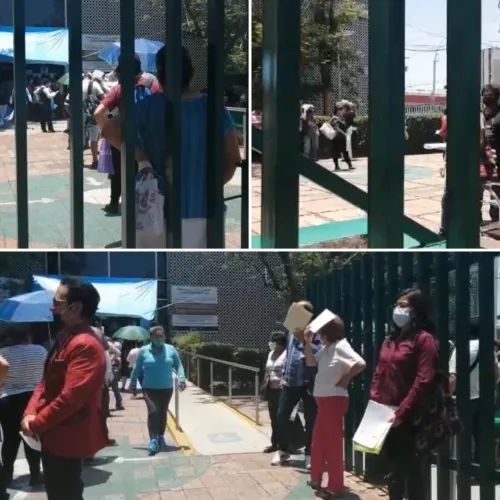 En la pandemia, pacientes hacen fila por medicamentos