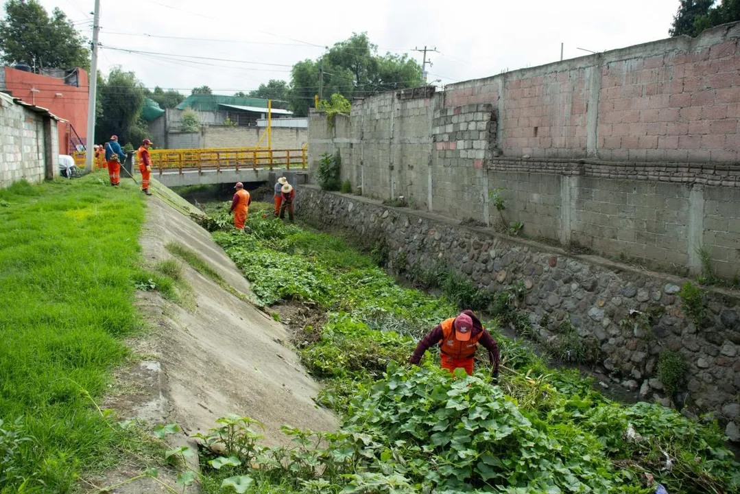 Limpieza de canal en San Jerónimo Caleras