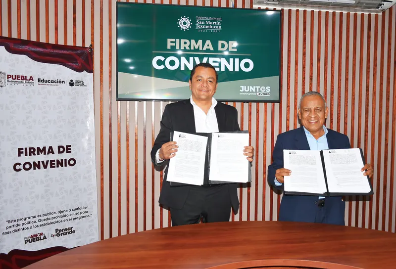 Firman gobierno de Texmelucan e IEEA convenios de colaboración en beneficio de adultos