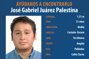 Buscan a José Gabriel Juárez Palestina, extraviado desde el 27 de enero