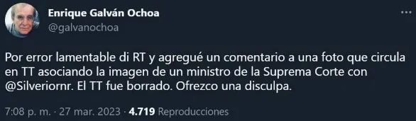 disculpas Galván