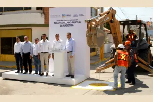 Moreno Valle y Gali inauguran alcantarillado pluvial en La Hacienda