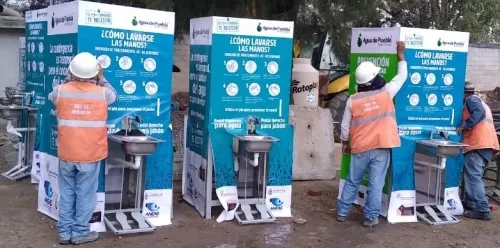 Agua de Puebla otorgará 30 módulos lavamanos para hospitales Covid