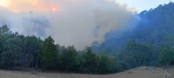 Incendio en el municipio de Coyomeapan provoca la evacuación de algunas familias en riesgo
