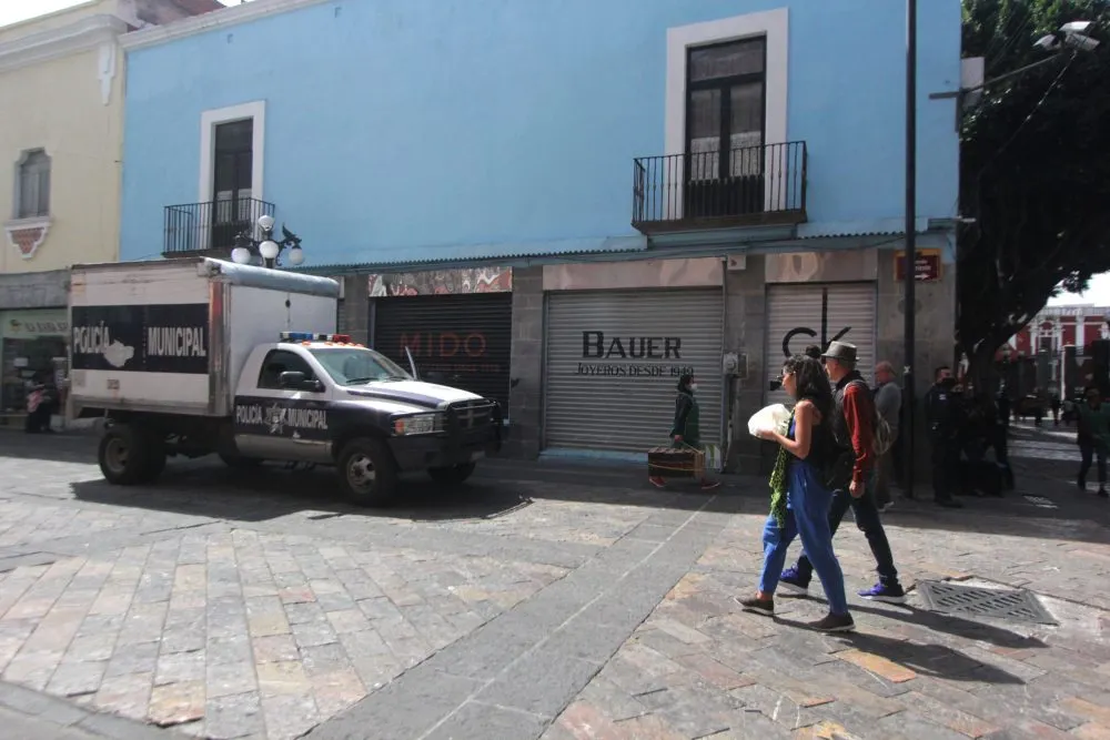 Mantienen sin ambulantes el primer cuadro de Puebla capital