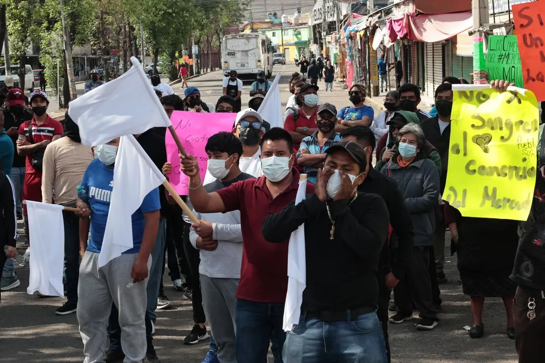 Manif Locatarios Mercado Morelos Inseguridad