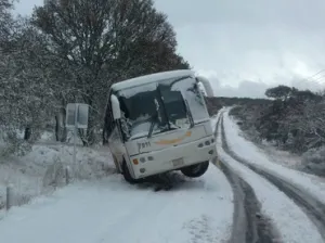 Caída de nieve y aguanieve afecta circulación en carreteras