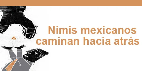 Nimis mexicanos caminan hacia atrás
