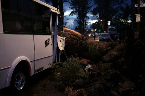 Caída de árboles, inundaciones y coches varados deja tormenta en la capital poblana