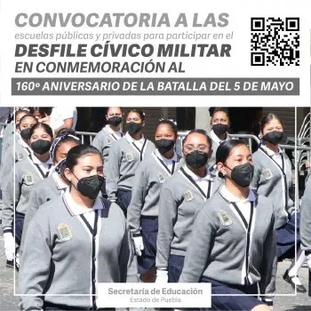 Invita la SEP a participar en Desfile del 5 de Mayo