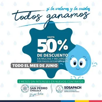Anuncia SOSAPACH campaña de 50% descuento en multas y recargos