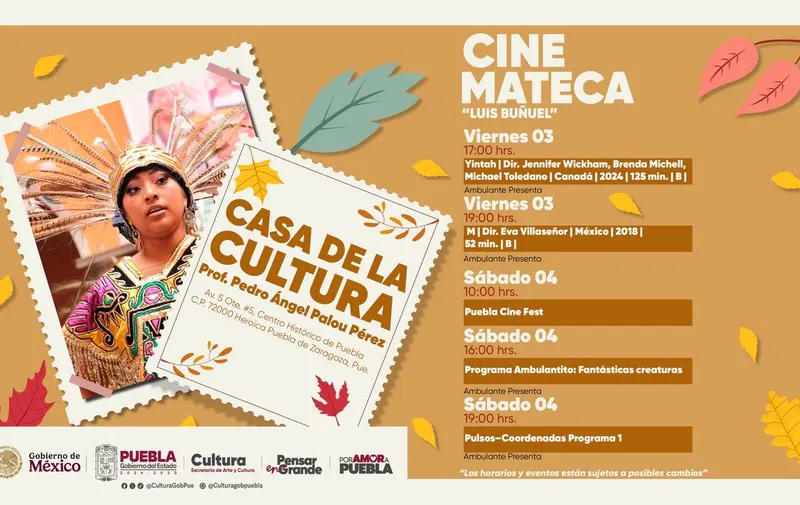 Cine Fest y celebraciones culturales en Puebla: un fin de semana de arte y tradición