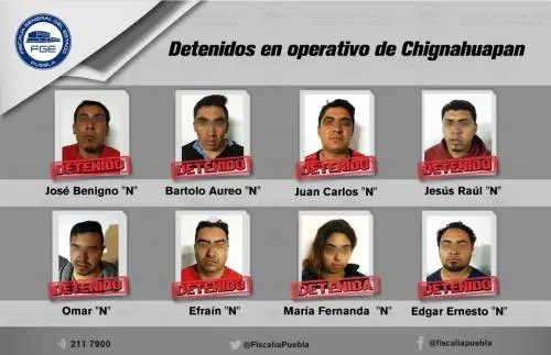 Prisión preventiva contra 18 personas detenidas durante operativo en Chignahuapan