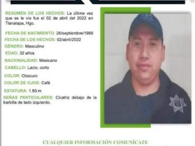 Encuentran muerto a policía reportado como desaparecido en Hidalgo