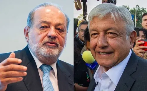 Tras tensiones, AMLO y Slim comparten mesa en reunión con empresarios