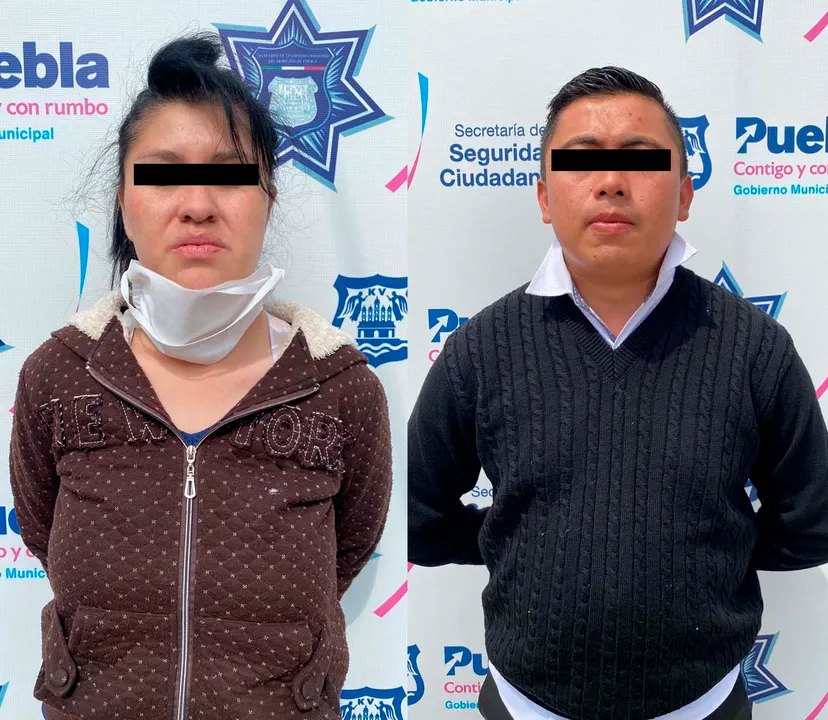 Una pareja fue detenida por robo en agravio de un hotel: Policía municipal de Puebla