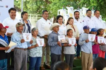 En la mixteca, Sergio Salomón invita a apostarle al programa “Impulso al Agave Mezcalero”