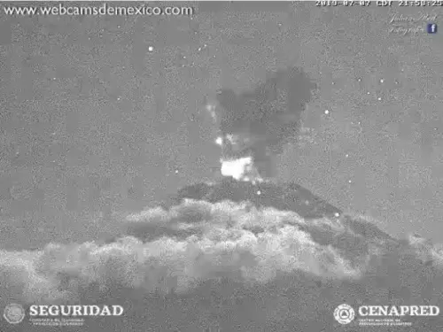Nuevamente, Popocatépetl registra ligera explosión