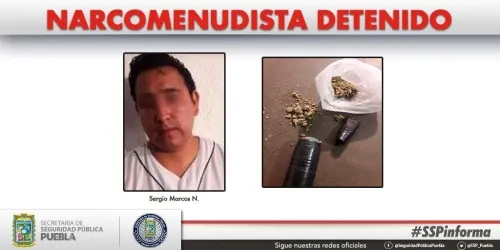 La SSP detuvo a presunto narcomenudista que operaba en el municipio de Chignautla