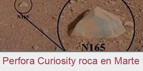 Perfora Curiosity roca en Marte