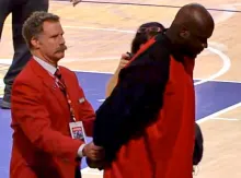 Shaquille O’Neal y Will Ferrell montan escena en juego de los Lakers