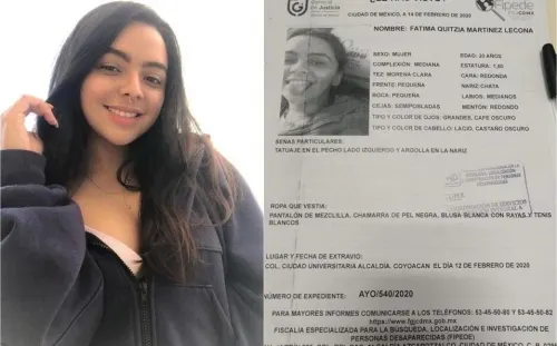 Reportan desaparición de Fátima, alumna de Derecho de la UNAM
