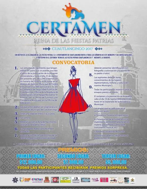 Próximo domingo 10 de Septiembre Certamen Reina de las Fiestas Patrias 2017
