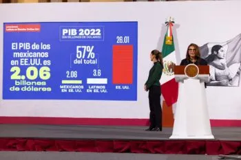 Sheinbaum destaca aportación económica de mexicanos en EUA; contribuyen 2.06 billones de dólares al PIB