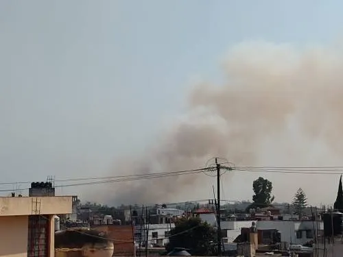 Controlan incendio de pastizales en la 25 Zona Militar