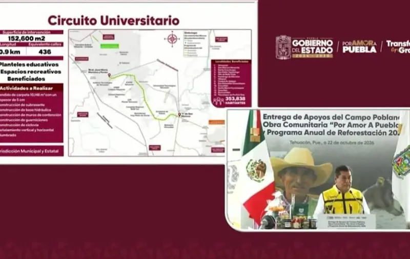 Modernización del Circuito Universitario de Tehuacán beneficiará a más de 350 mil habitantes